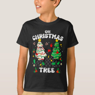 Retro Groovy Oh Christmas Tree Cake Pajamas Xmas K T-Shirt