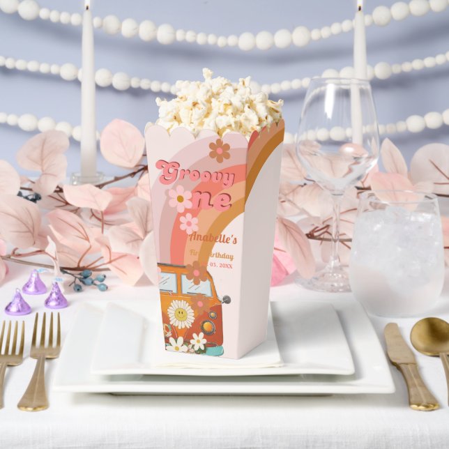 Retro Groovy one Daisy Flower Birthday Party Favor Box (Wedding)