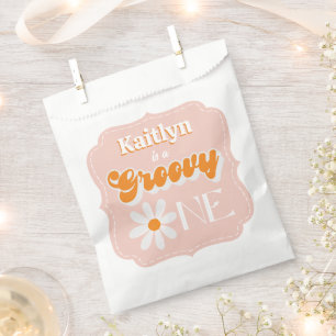 Retro Groovy One Girls 1st Birthday Favour Bag