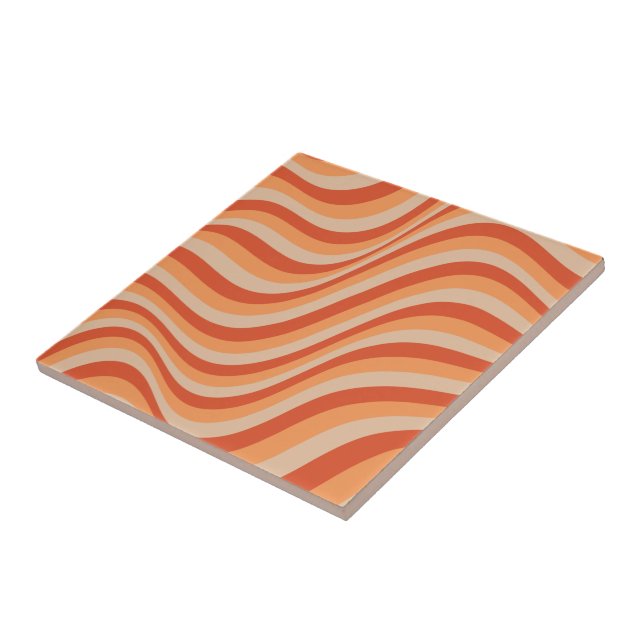 Retro Groovy Orange Colour Tile (Side)