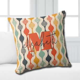 Retro Groovy Pattern Throw Pillow