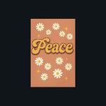 Retro Groovy Peace & Daisies Wall Art<br><div class="desc">Add a touch of vintage charm to your space with this 70s-inspired "Peace" poster. Featuring groovy typography,  cream daisies,  and a warm terracotta background,  it’s the perfect aesthetic decor for a bedroom,  office,  or living room.</div>