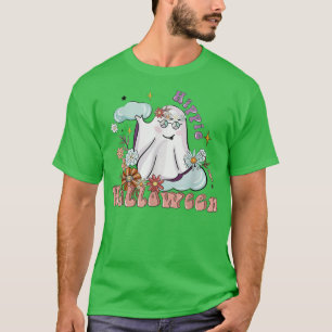 Retro Groovy Peace Hippie Halloween Vintage Floral T-Shirt