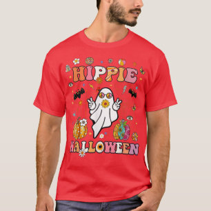 Retro Groovy Peace Hippie Halloween Vintage Floral T-Shirt