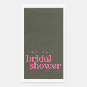 Retro Groovy Pink Green Bridal Shower Custom  Napkin