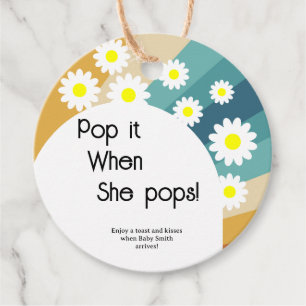 Retro Groovy - Pop it When She pops Favour Tags