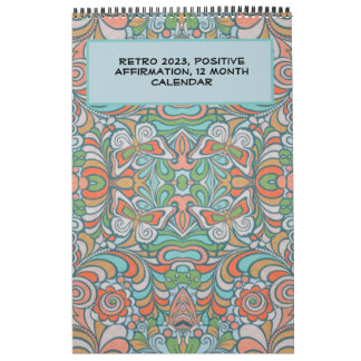 Retro, Groovy Positive Affirmations 2023 Calendar