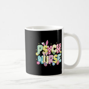 Retro Groovy Psych Nurse Bunny Ear Funny Easter Gi Coffee Mug