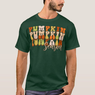 Retro Groovy Pumpkin Season Autumn Leaves Fall Tha T-Shirt