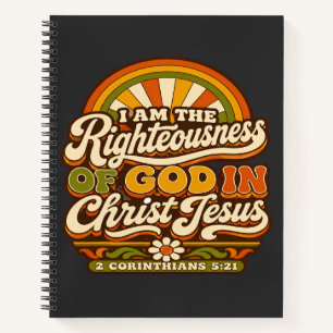 Retro Groovy Rainbow Prayer Journalling For Women Notebook