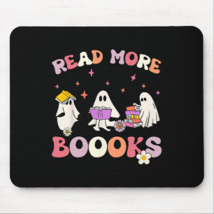 retro Groovy Read More Books Ghost Boo ghoul Fun H Mouse Pad