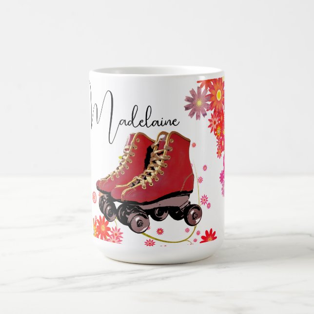 Retro Groovy Roller Skates Colourful   Coffee Mug (Center)
