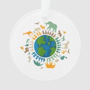 Retro Groovy Save Bees Rescue Animals Recycle Fun  Ornament