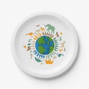 Retro Groovy Save Bees Rescue Animals Recycle Fun  Paper Plate