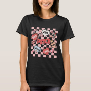 Retro Groovy School Psychologist Valentine's Day H T-Shirt