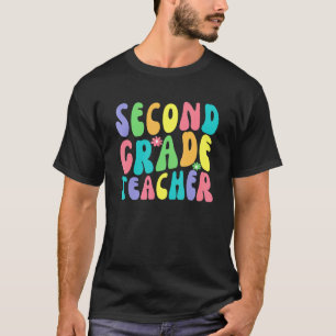 Retro Groovy Second Grade Teacher First Day Back T T-Shirt