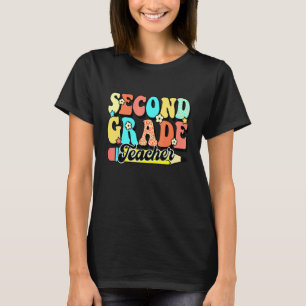 Retro Groovy Second Grade Teacher First Day Back t T-Shirt
