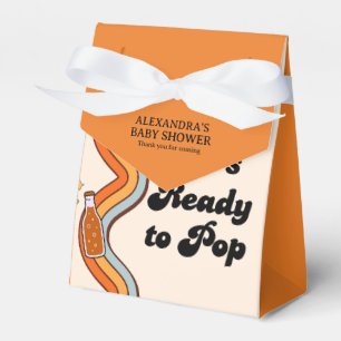 Retro Groovy She's Ready to Pop Persimmon Mustard Favor Box