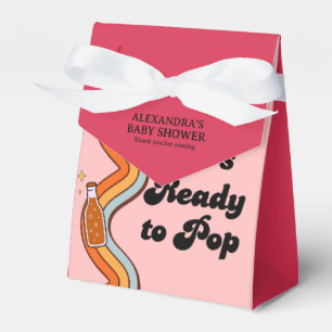 Retro Groovy She's Ready to Pop Retro Dusty Rose Favor Box