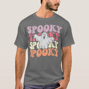 Retro Groovy Spooky Ghost Boo Halloween Costume Sc T-Shirt
