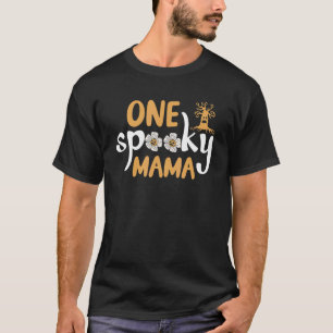Retro Groovy Spooky Mama Fall Halloween Thanksgivi T-Shirt