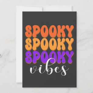 Retro Groovy Spooky Vibes Halloween Invitation