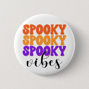 Retro Groovy Spooky Vibes Vintage Halloween 2 Inch Round Button