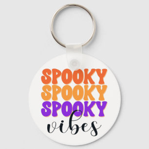 Retro Groovy Spooky Vibes Vintage Halloween Keychain