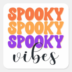 Retro Groovy Spooky Vibes Vintage Halloween Square Sticker