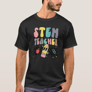 Retro Groovy Stem Teacher Welcome Back To School F T-Shirt
