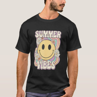 Retro Groovy Summer Vibes For Women Men Kids Summe T-Shirt