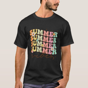 Retro Groovy Summer Vibes For Women Men Kids Summe T-Shirt