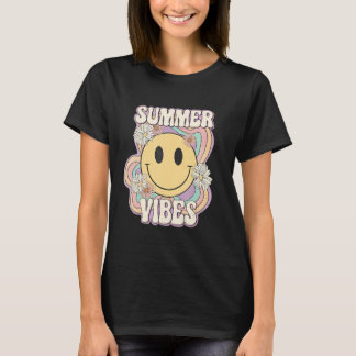 Retro Groovy Summer Vibes For Women Men Kids Summe T-Shirt