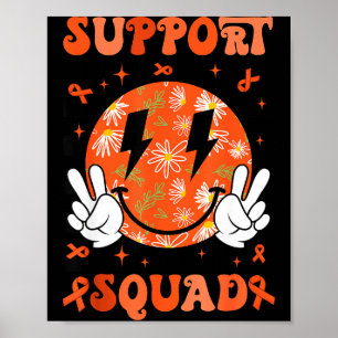 Retro Groovy Support Squad Multiple Sclerosis Oran Poster