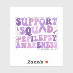 Retro Groovy Support Squad - Purple Epilepsy Aware