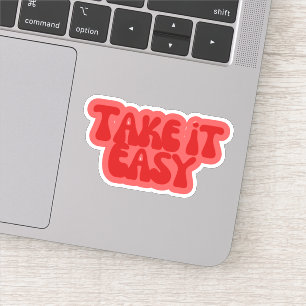 Retro Groovy "Take It Easy" Aesthetic Sticker   70