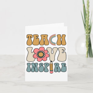Retro Groovy Teacher Inspirational Happy Ck To Sch Card