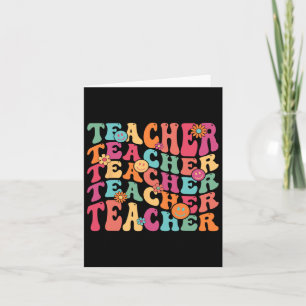 Retro Groovy Teacher Inspirational Happy Ck To Sch Card