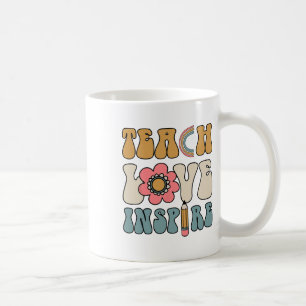 Retro Groovy Teacher Inspirational Happy Ck To Sch Coffee Mug