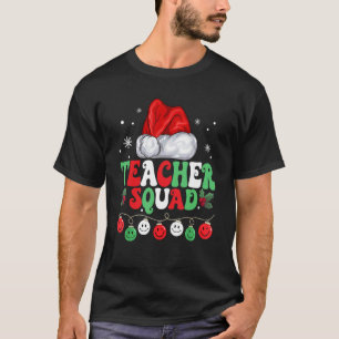 Retro Groovy Teacher Squad  Christmas Teacher Life T-Shirt