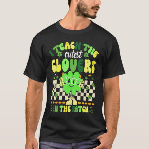 Retro Groovy Teacher  St Patricks Day Shamrock T-Shirt
