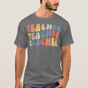 Retro Groovy Teacher Student First Day Of Back To  T-Shirt