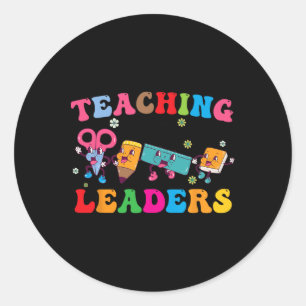 Retro Groovy Teaching Future Leaders Back To Schoo Classic Round Sticker