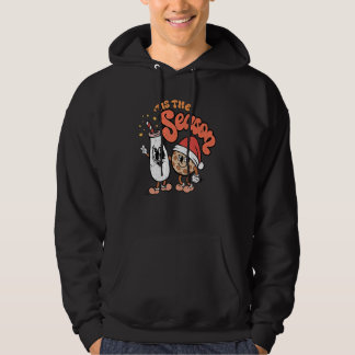 Retro Groovy Tis The Season Christmas  Cookie Holi Hoodie