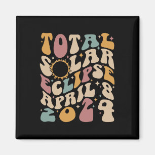 Retro Groovy Total Solar Eclipse April 081  Magnet