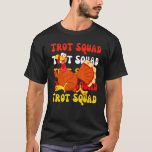 Retro Groovy Turkey Trot Squad Thanksgiving Turkey T-Shirt