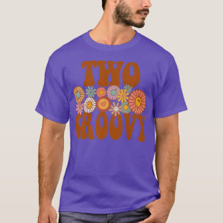 Retro Groovy Two 2nd Matching Family 1st Birthday  T-Shirt