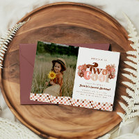 Retro Groovy Two Cool Girls 2nd Photo Birthday