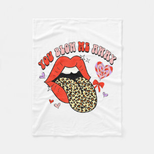 Retro Groovy Valentines Day Dress You Blow Me Away Fleece Blanket