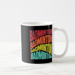 Retro Groovy Vibe Badminton Sports Team Coffee Mug